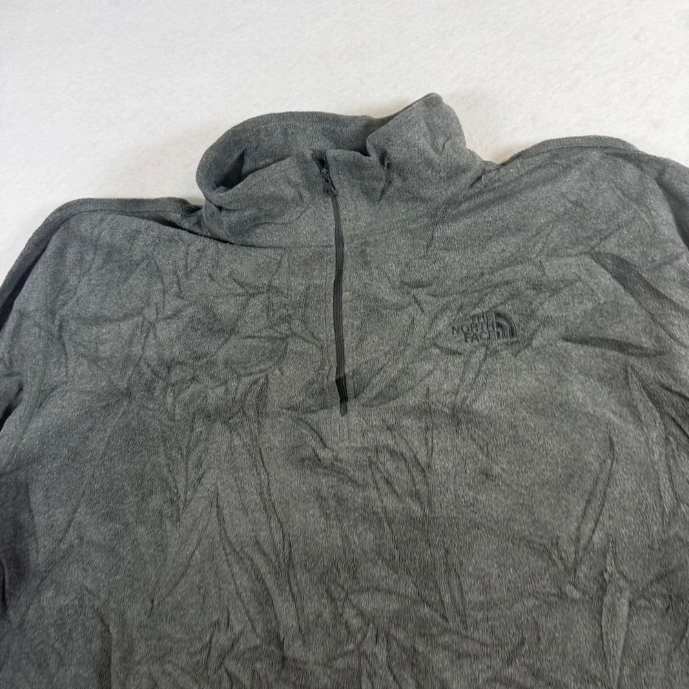 The North Face Mens XXL Charcoal Gray Fleece Quarter Zip Pullover Sweater